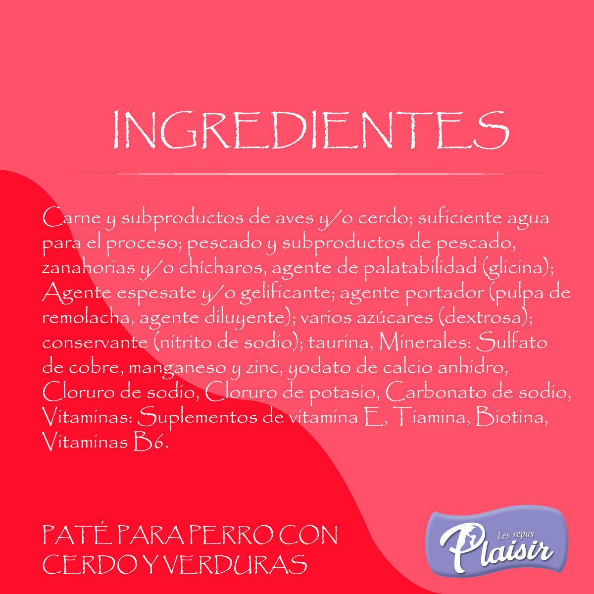 Paté Alimento Húmedo Perro Cerdo y Verduras. 100 gr