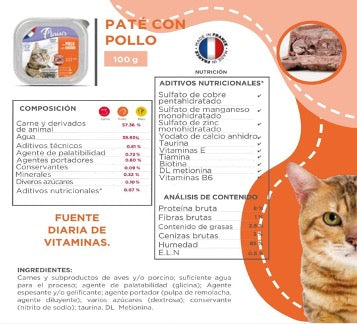 Paté Alimento Húmedo Gato Adulto Pollo 100 gr