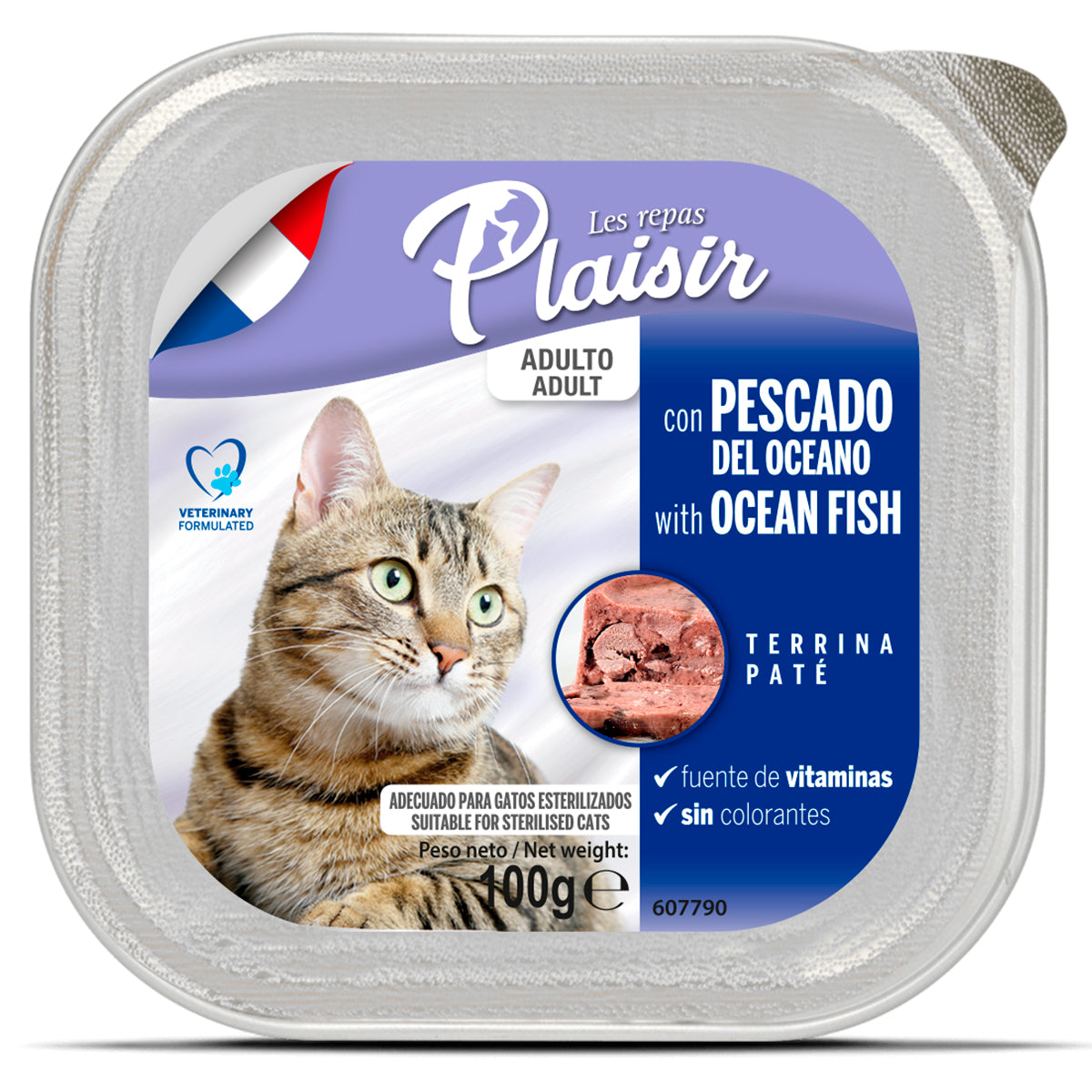 Paté Alimento húmedo Gato Adulto Pescado 100 gr.